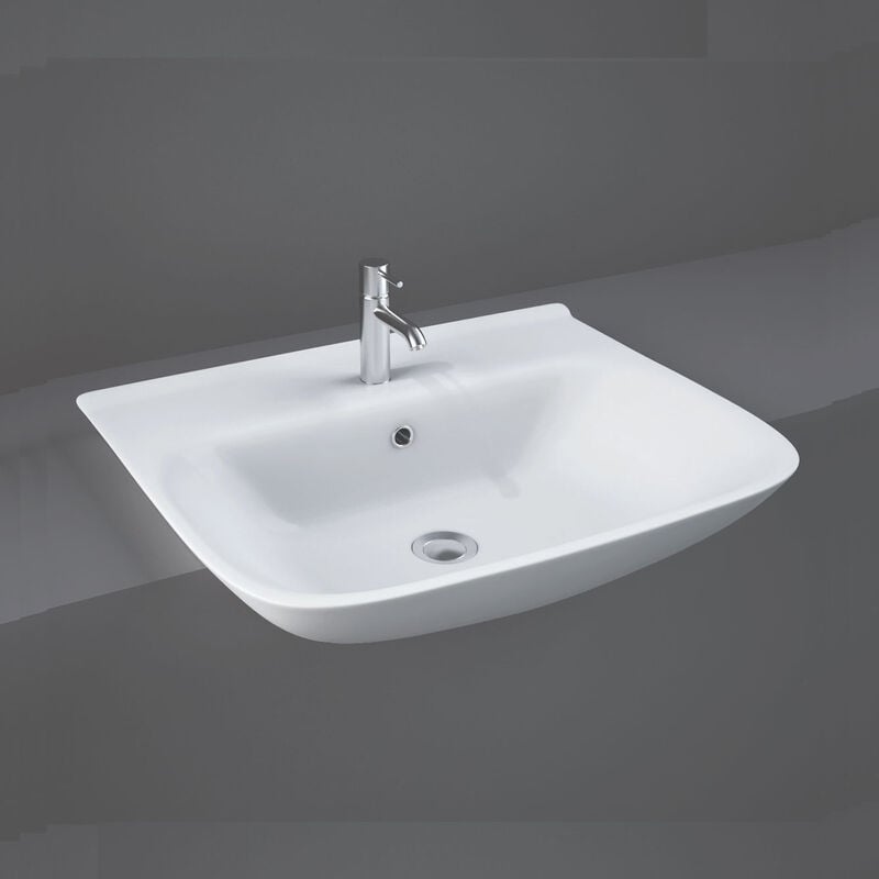 RAK Origin 62 Semi-Recessed Basin 520mm Wide 1 Tap Hole