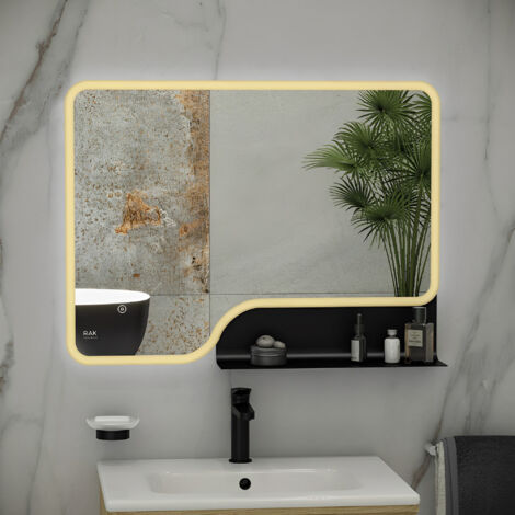 RAK Ornate Brushed Gold 600mm x 800mm Illuminated LED Mirror - RAKORNBG5001