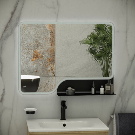 RAK Ornate Brushed Nickel 600mm x 800mm Illuminated LED Mirror - RAKORNBN5001