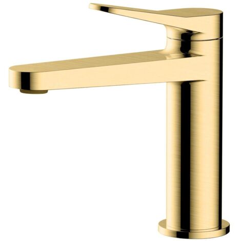 RAK Petit Round Brushed Gold Basin Mixer Tap - RAKPER3001G