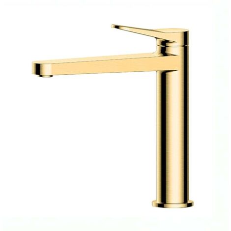 RAK Petit Round Brushed Gold Mid Height Basin Mixer Tap - RAKPER3016G