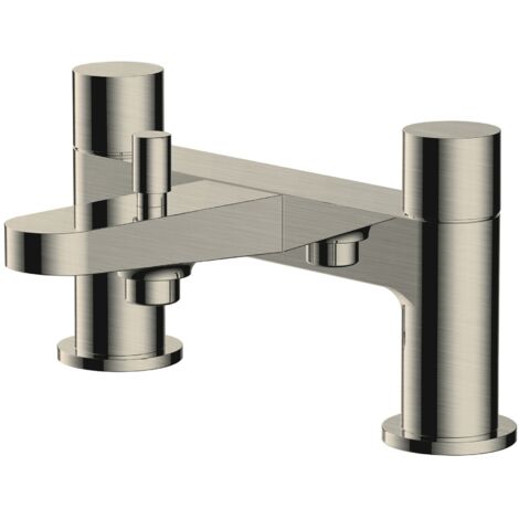 RAK Petit Round Brushed Nickel Deck Mounted Bath Shower Mixer Tap - RAKPER3005N