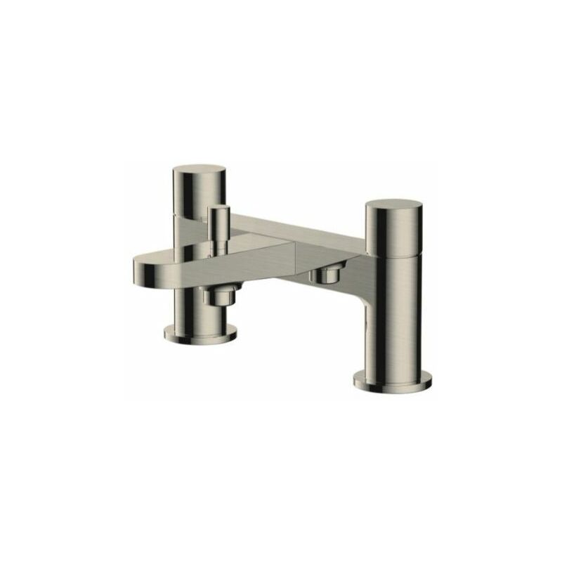 Rak Petit Round Deck Mounted Bath Shower Mixer Tap - Brushed Nickel