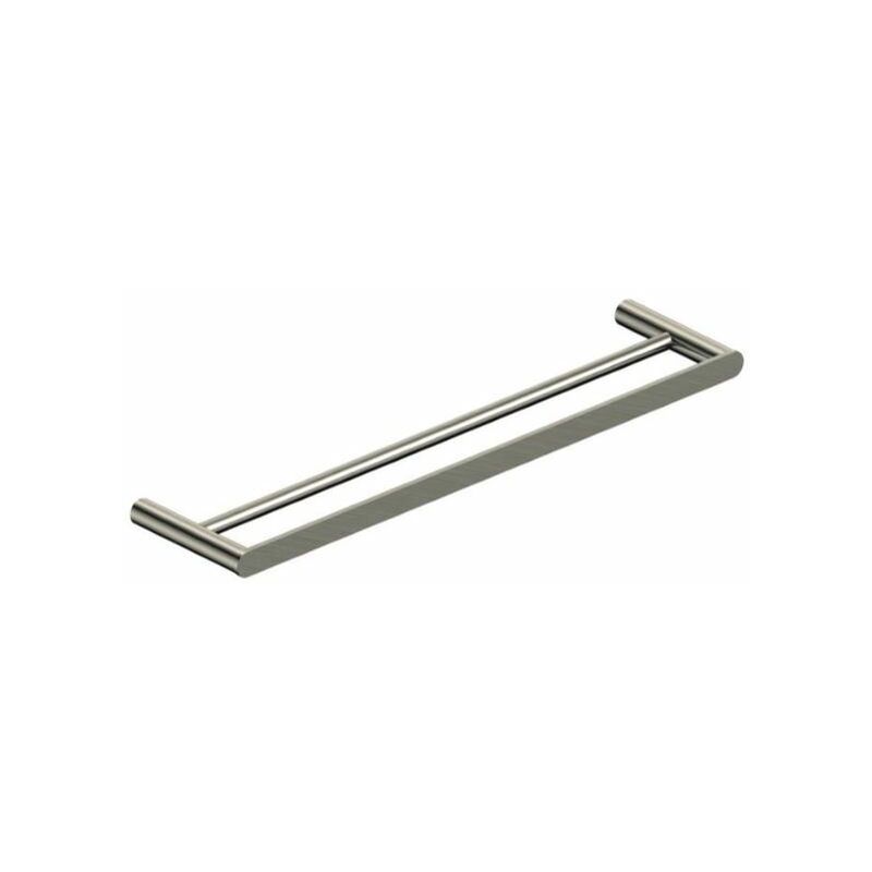 Rak Petit Round Double Towel Bar - 450mm Wide - Brushed Nickel