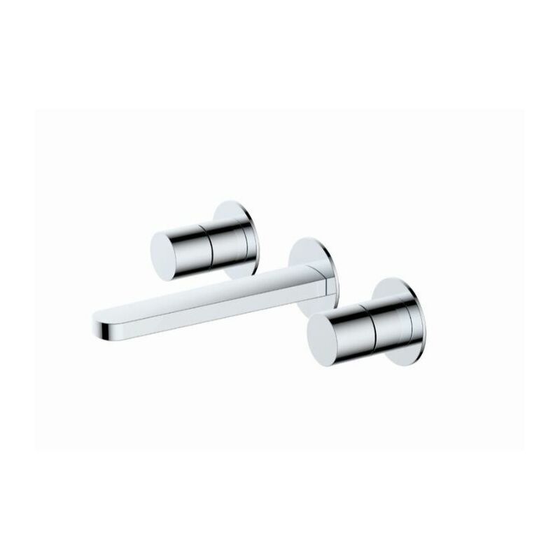 Rak Petit Round 3 Hole Wall Mounted Basin Mixer Tap - Chrome