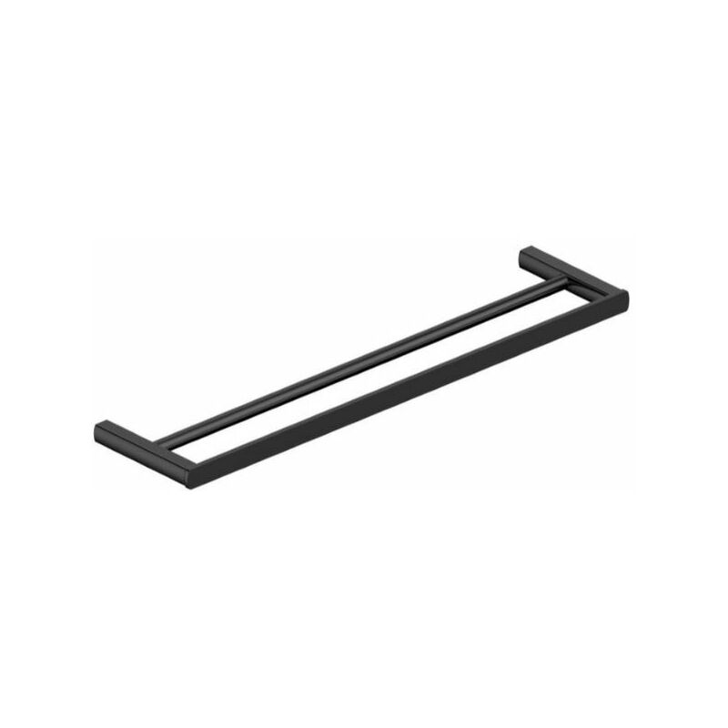 Rak Petit Square Double Towel Bar - 450mm Wide - Matt Black