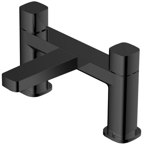 RAK Petit Square Matt Black Deck Mounted Bath Filler Tap - RAKPES3004B