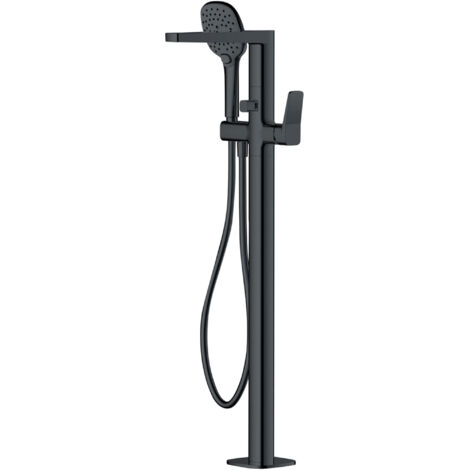RAK Petit Square Matt Black Floorstanding Bath Shower Mixer Tap - RAKPES3014B