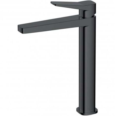 RAK Petit Square Matt Black Tall Basin Mixer Tap - RAKPES3003B