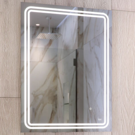 RAK Pluto 600mm x 800mm Bluetooth Illuminated LED Mirror with Demister and Touch Sensor - RAKPLU5002