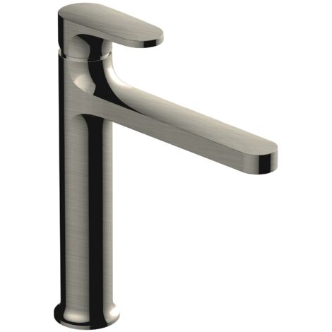 RAK Portofino Brushed Nickel Mid Height Basin Mixer Tap - RAKPOR3016N