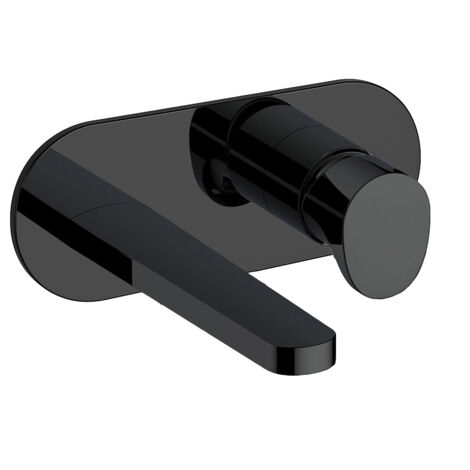 RAK Positano Wall Mounted Basin Mixer Tap with Back Plate - Matt Black