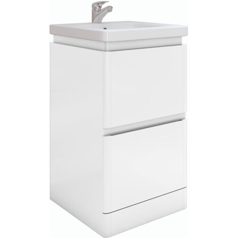 RAK Resort 500mm Matt White Floor Standing Vanity Unit - RAKRSTFSU50600