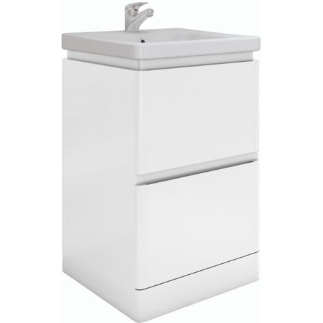 RAK Resort 550mm Matt White Floor Standing Vanity Unit - RAKRSTFSU55600