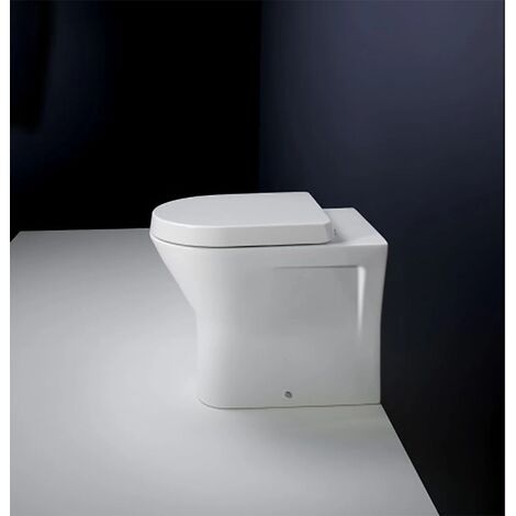 RAK Resort Extended Height Tall Rimless Back To Wall Toilet WC Pan 45cm, With Seat