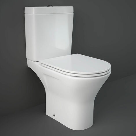 RAK Resort Mini Rimless Close Coupled Full Access Toilet Pack - Slim Sandwich Soft Close Seat