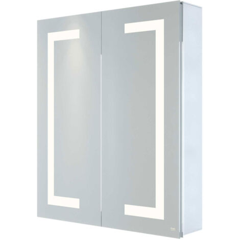 RAK Sagittarius 600mm x 700mm Bluetooth Illuminated LED Mirrored Cabinet with Demister and Shaver Socket - RAKSAG5002
