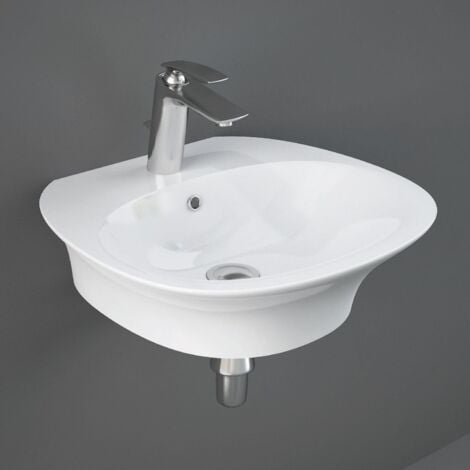 RAK Sensation Wall Hung Basin 600mm Wide - 1 Tap Hole