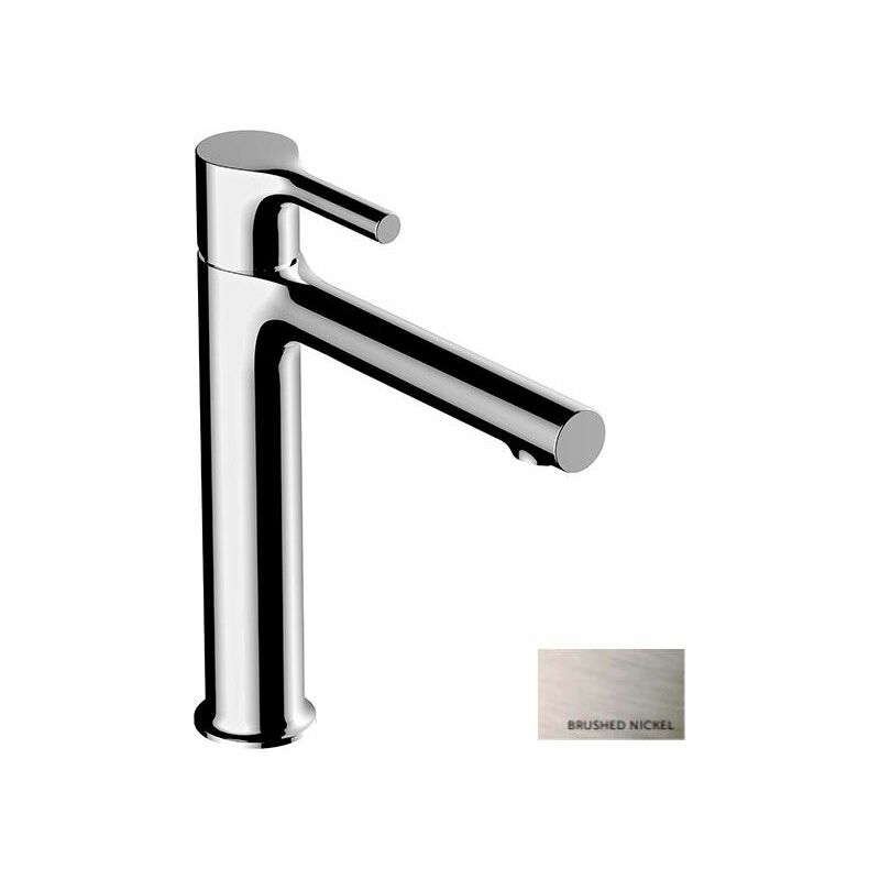 Rak Ceramics - rak Sorrento Mid Height Basin Mixer Tap - Brushed Nickel - Brushed Nickel