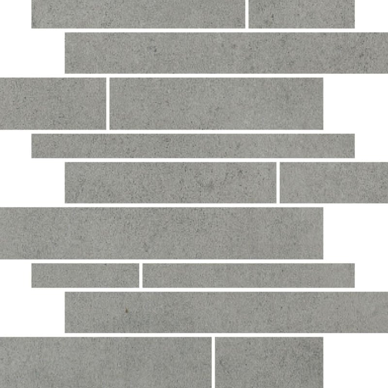 Rak Surface Cool Grey Matt 30cm x 30cm Sheet Linear Bricks Porcelain Mosaic Tile - am-gzsur-cg.rt/brk - Cool Grey