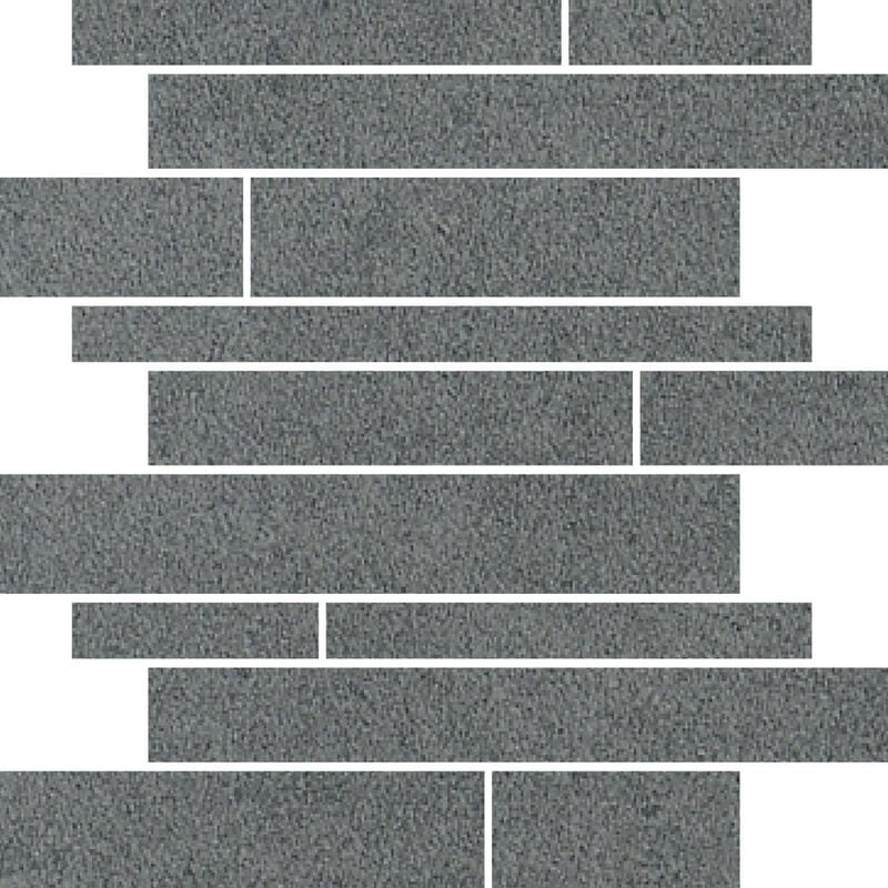 Rak Surface Mid Grey Matt 30cm x 30cm Sheet Linear Bricks Porcelain Mosaic Tile - am-gzsur-mg.rt/brk - Mid Grey