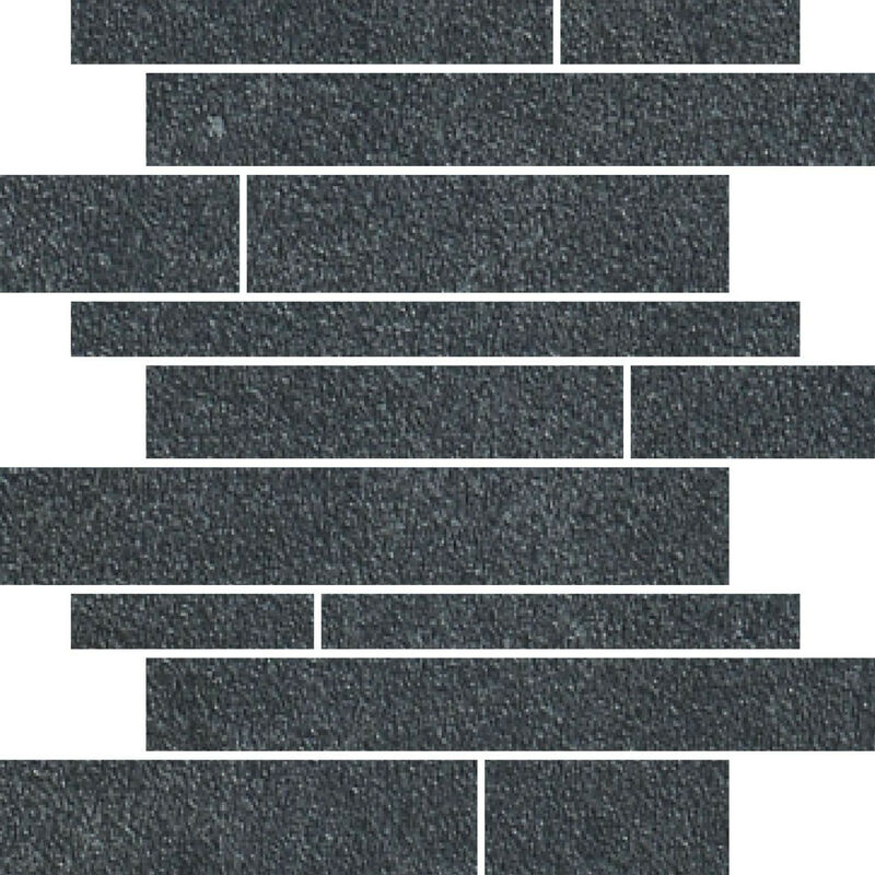 Rak Surface Night Matt 30cm x 30cm Sheet Linear Bricks Porcelain Mosaic Tile - am-gzsur-nt.rt/brk - Night