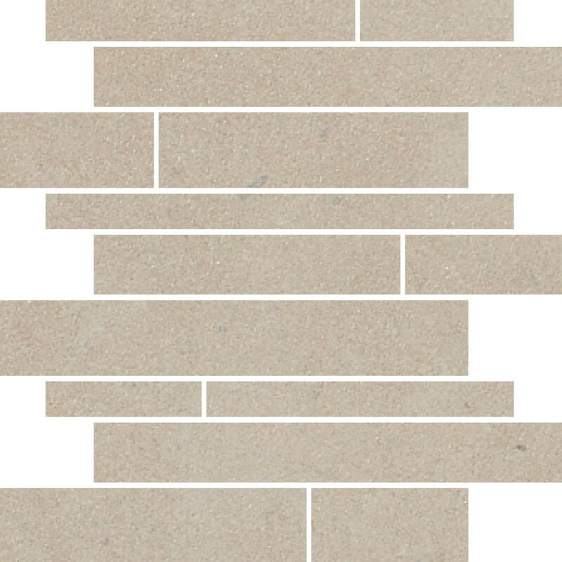 Rak Surface Sand Matt 30cm x 30cm Sheet Linear Bricks Porcelain Mosaic Tile - am-gzsur-sn.rt/brk - Sand