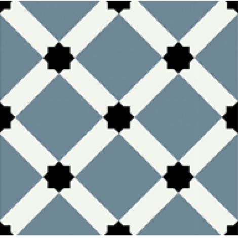 RAK Symphony Ornamental Blue Matt 20cm x 20cm Porcelain Wall and Floor Tile - EBDJ302