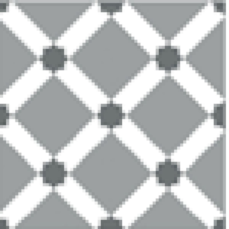 RAK Symphony Ornamental Grey Matt 20cm x 20cm Porcelain Wall and Floor Tile - EBDJ102