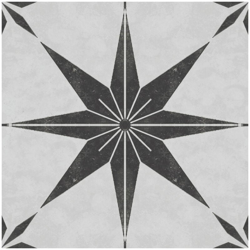 Rak Symphony Star Grey Matt 20cm x 20cm Porcelain Wall and Floor Tile - EBHY203 - Grey