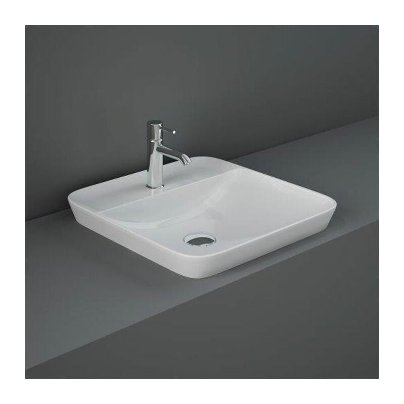 RAK Variant Square Drop-In Wash Basin 420mm Wide 1 Tap Hole - Alpine White