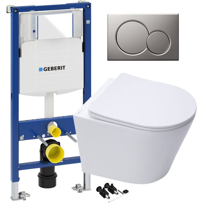 Grohe M Concealed Cistern Wc Frame Rak Rimless Wall Hung Toilet Matt Grey Grohe Br