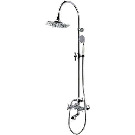 RAK Washington Exposed Thermostatic Shower Valve with Rigid Riser Kit and Bath Spout - RAKWTN6003