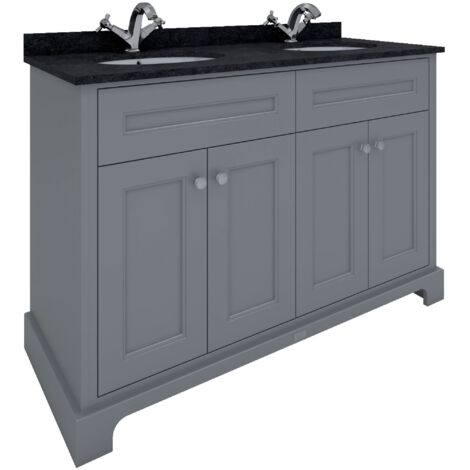 RAK Washington Grey 1200mm 4 Door Double Basin Unit - RAKWBU120503
