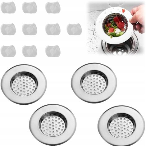 Rakiuty Edelstahl-Ablaufsieb, 4-teilig, für Spüle und Badewanne