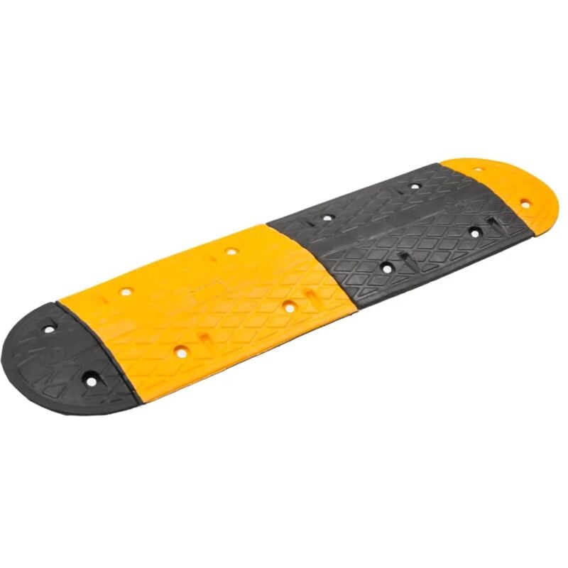 Vidaxl - Ralentisseur Jaune et noir 129x32,5x4 cm Caoutchouc