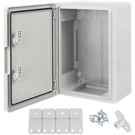 TECHSTORE Ralertreik Armario de Distribución para Pared con Placa de Montaje Galvanizada, Caja Industrial de Control Vacía de Plástico ABS con Puerta Protección IP65, tamaño 250x350x150