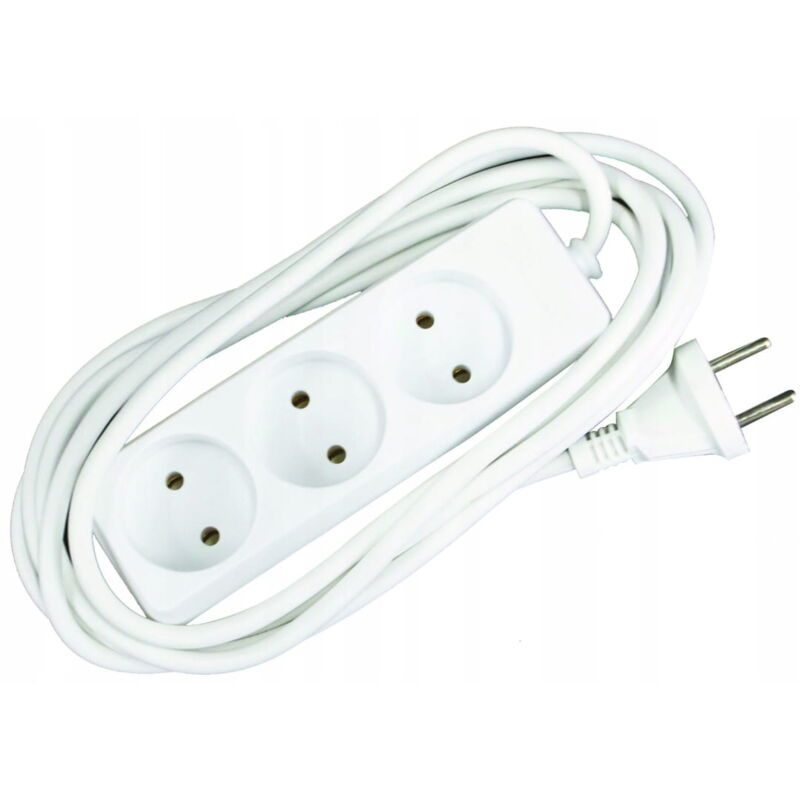 Rallonge 3 prises 3 m Multiprise blanche