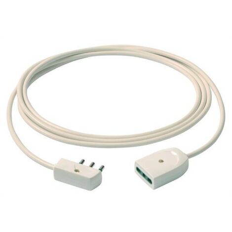 Rallonge 3g1+ fiche plate 5m blanc couleur 0p32389.b