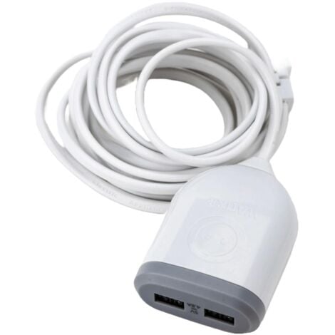 WATT & CO Rallonge 3m avec 2xUSB 4,8A à charge ultra rapide - Blanc - Watt and Co