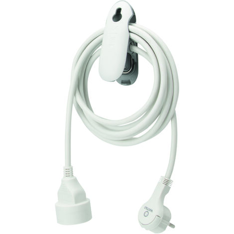 Rallonge 3m avec pince - Blanc - Watt and Co