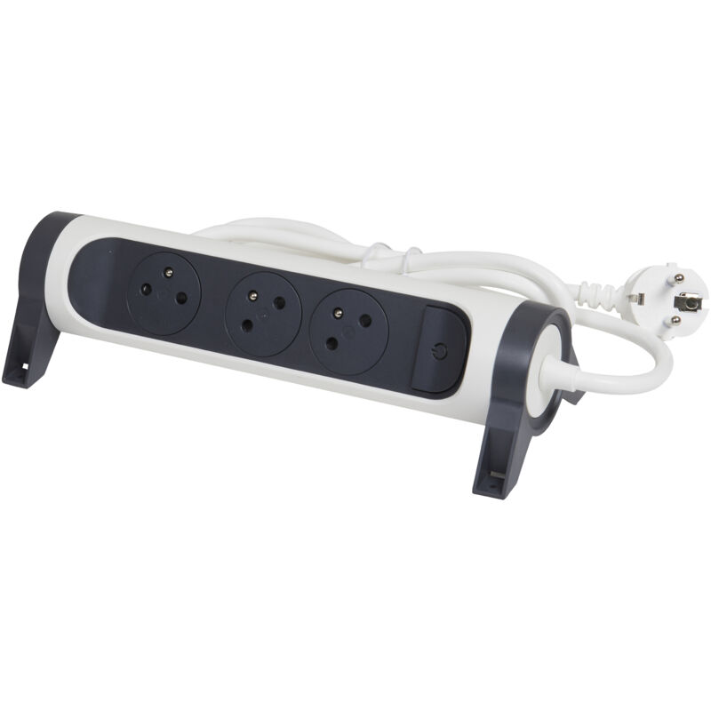 Multiprise fb 3x2P+T prenium rotative et fixable 3m blc/no - Legrand