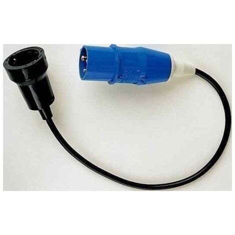 Rallonge 60 cm 16A mâle P17 Prise femelle 2P + T française pour camping-car et caravane
