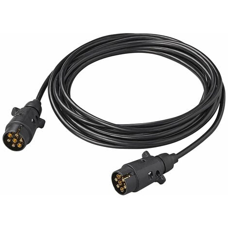 Câbles Et Adaptateurs - Agrishop Rallonge Cable Remorque 7 Broches 12v 6m  Faisceau Câble Adaptateur Précâblé Mit Prise 7broche Male