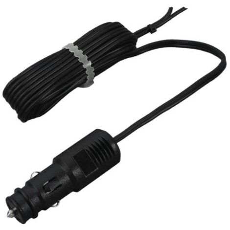 Rallonge allume-cigare - 20A - Noir - 1.2m - Fils nus