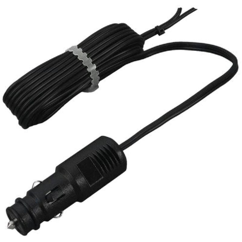 Rallonge allume-cigare - 20A - Noir - 1.2m - Fils nus