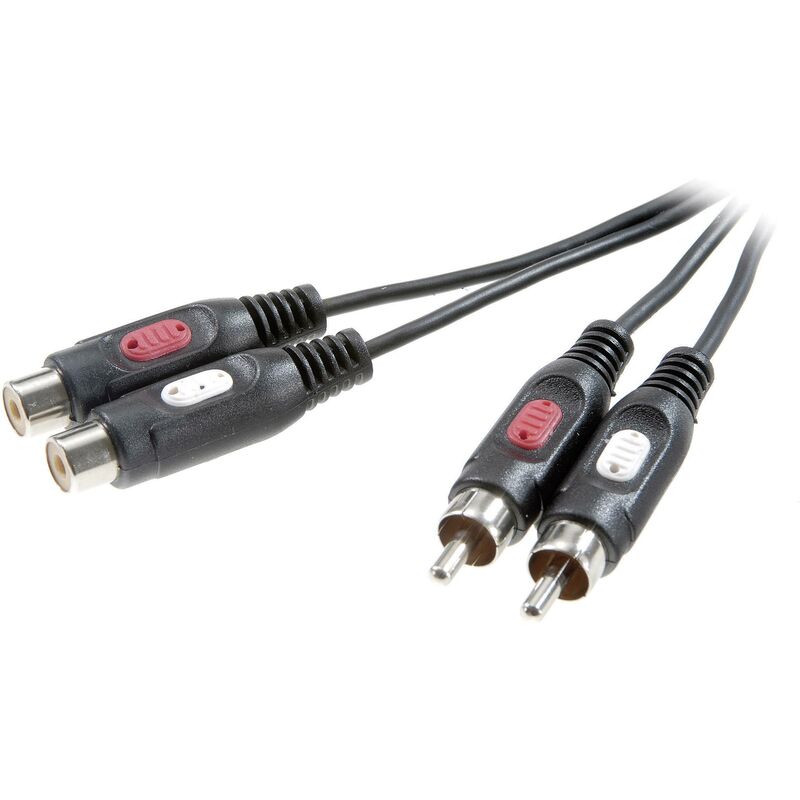 Rallonge Speaka Professional SP-7870384 Cinch-RCA audio [2x Cinch-RCA mâle - 2x Cinch-RCA femelle] 2.50 m noir R843081