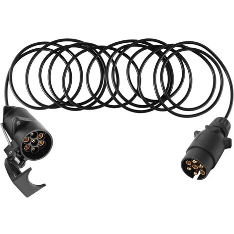 Rallonge Cable Remorque 7 Broches 12v 6m, Faisceau Câble Adaptateur Remorque Précâblé mit Prise 7broche Male a Femelle, Câble Extension Remorque Adaptateur Convertisseur 7 to 7 Broches
