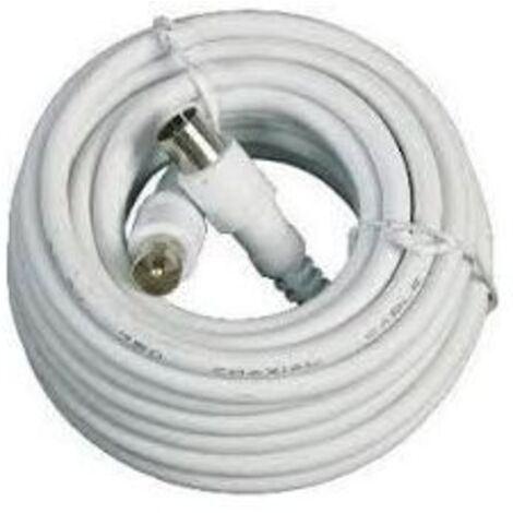 Rallonge câble TV blanc 5m M F + adaptateur M M 10154013J