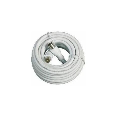Rallonge câble TV blanc 5m M/F + adaptateur M/M - 10154013J